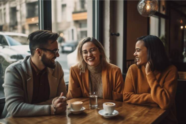 Three introverts at a coffeeshop, no small talk here!